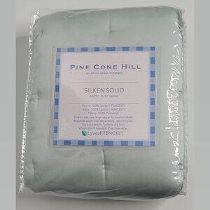 Pine Cone Hill Puff Sham Annie Selke Silken Solid 400ct NEW Lyocel King‎ Blue